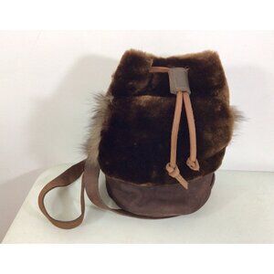 Harricana Fur Backpack Bag Leather Trim Made in Canada